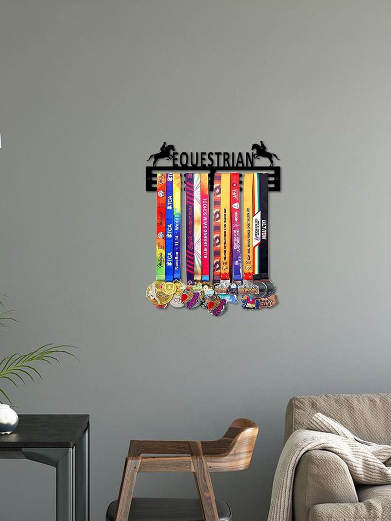 Resama Medal Hanger Holder Display Wall Rack Frame Shelf-Medal Hanger Awards Ribbon Soccer,Gymnastics,Holder Display Rack for 60 Medals - Image 5